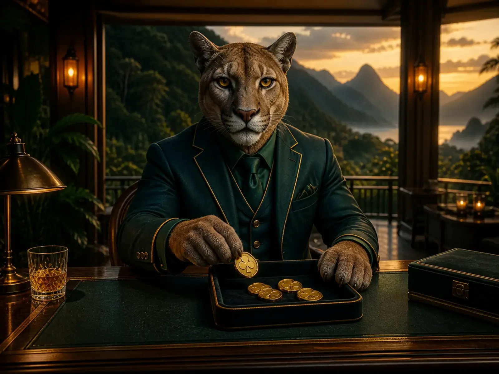 Onça-parda apresenta o cashback semanal do Bizzo Casino